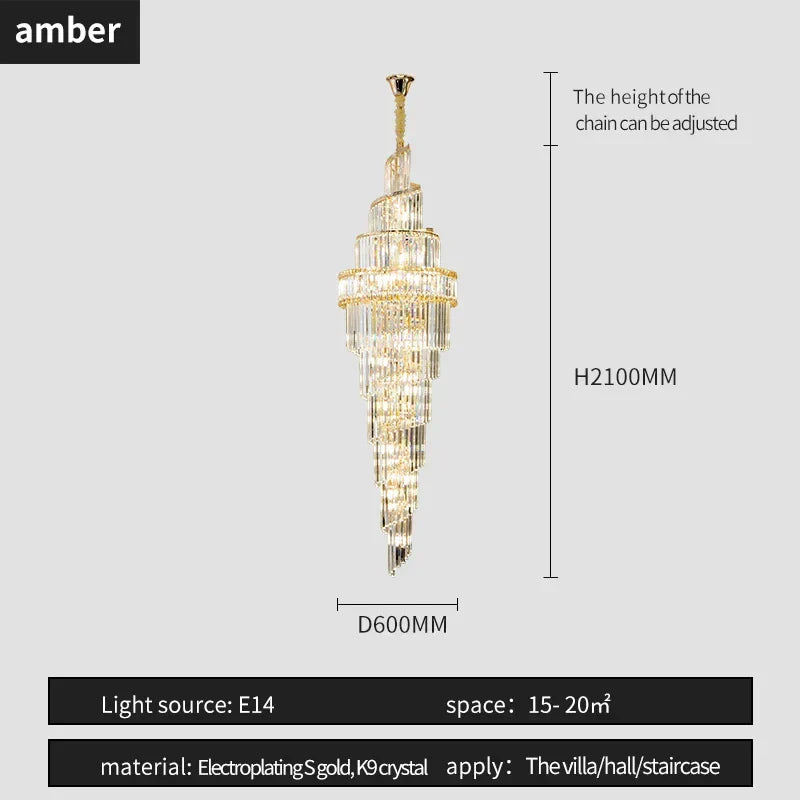 DecorBites™ K9 Deluxe Crystal Pendant Chandelier: Dazzling LED Ceiling Light for Modern Elegance