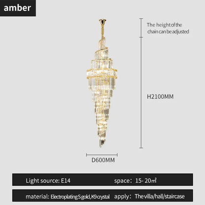 DecorBites™ K9 Deluxe Crystal Pendant Chandelier: Dazzling LED Ceiling Light for Modern Elegance