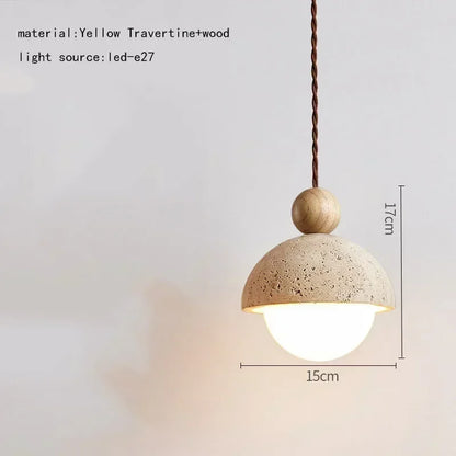 DecorBites™ Elegant Wabi Sabi Travertine Pendant Lamp for Dining Desk & Kitchen Island