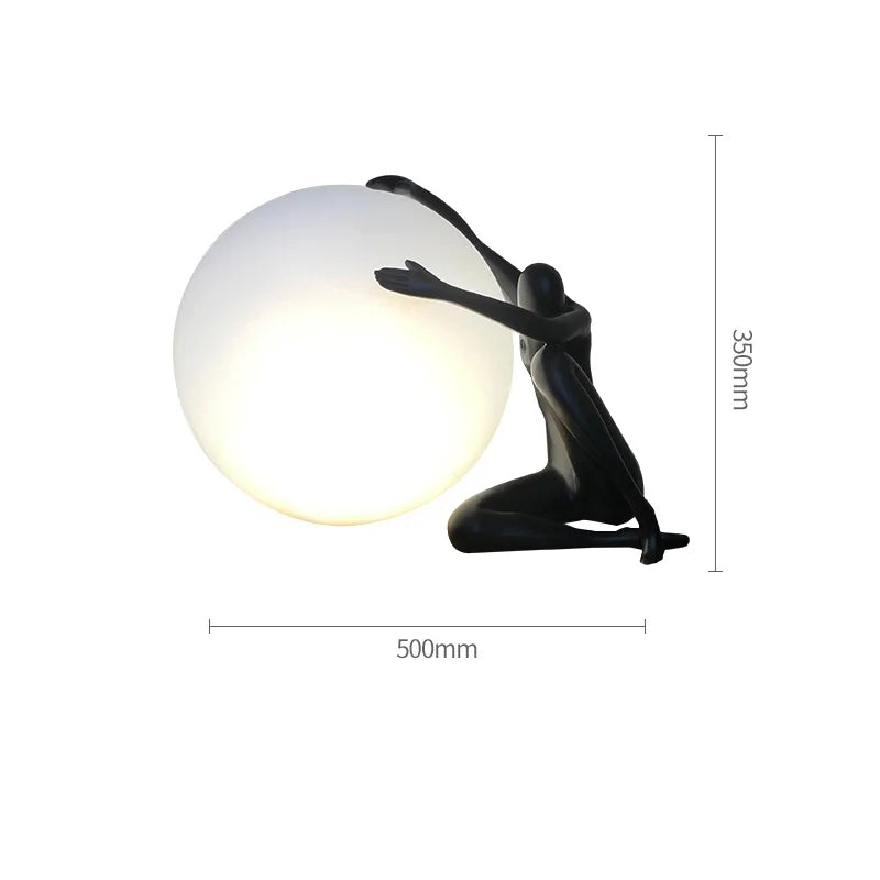 DecorBites™ Glass Ball Table Lamp: Stylish LED Sculpture Desk Lamp for Home Decor