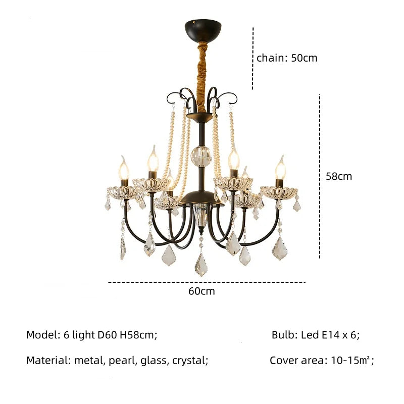 DecorBites™ Crystal LED Chandelier Living Room Luxury Lighting E14 Pendant Lamparas