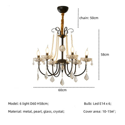 DecorBites™ Crystal LED Chandelier Living Room Luxury Lighting E14 Pendant Lamparas