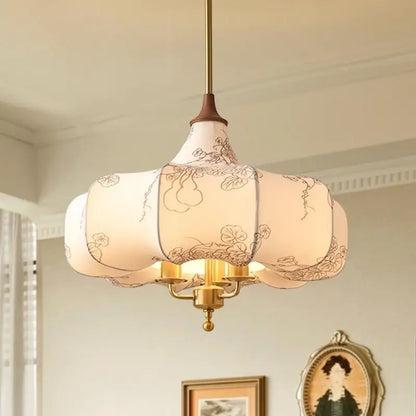 DecorBites™ Gold Lustre Retro Medieval Fabric Pendant Lights for Home Decor