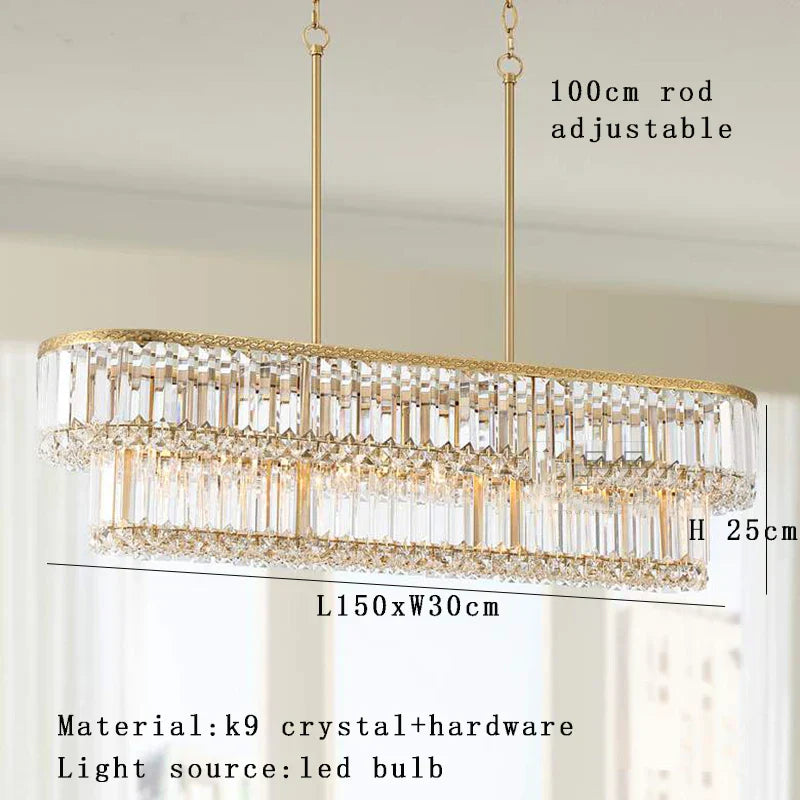 Decorbites™ Goldene Kristall-LED-Mehrschicht-Hängeleuchten für die Dekoration von Wohnzimmer und Schlafzimmer
