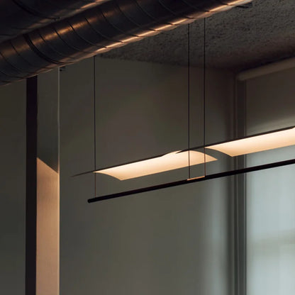 Wabi-Sabi Black Metal Acrylic Strip Pendant Light