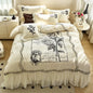 Decobites Vintage Rose Butterfly Lace Ruffles Princess Bedding Set: 100S Egyptian Cotton