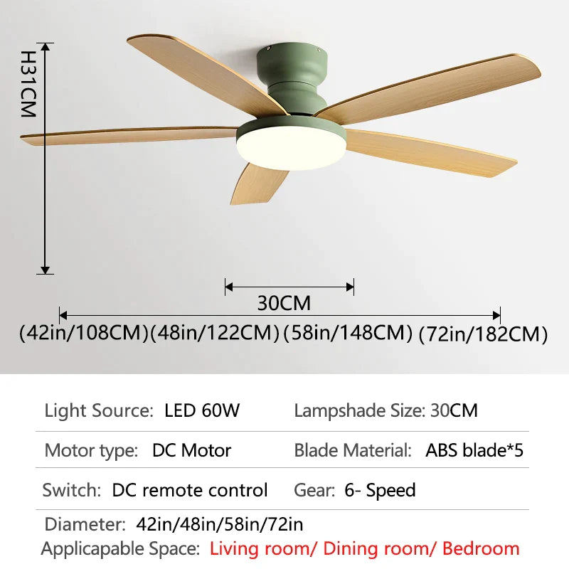 ثريا DecorBites™ منخفضة الإضاءة مقاس 72 بوصة مزودة بمروحة أرضية 2023 لغرفة المعيشة ومروحة سقف للرياح القوية