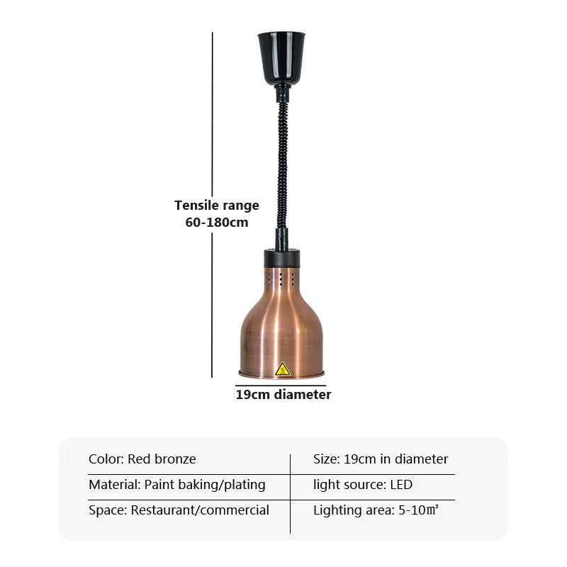 DecorBites™ Electric Heat Lamp Telescopic Food Preservation Pendant Light for Restaurants