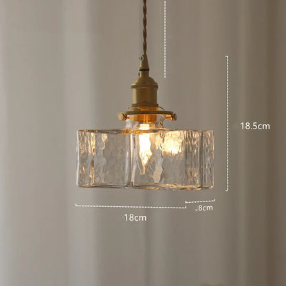 DecorBites™ Green Glass LED Hanging Light Fixture Copper Socket Modern Pendant Lamp