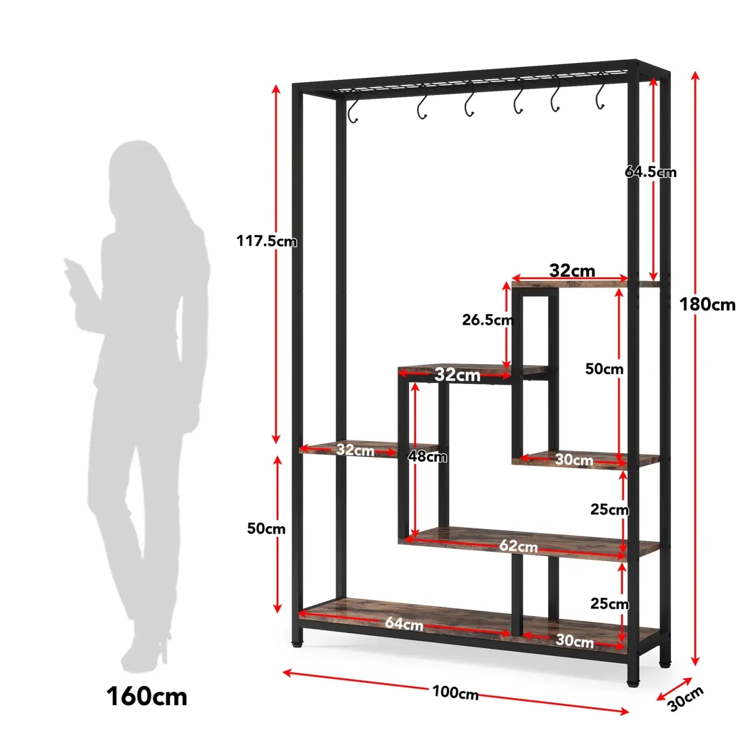 DecorBites™ Modern 5-Tier Tall Metal Plant Stand