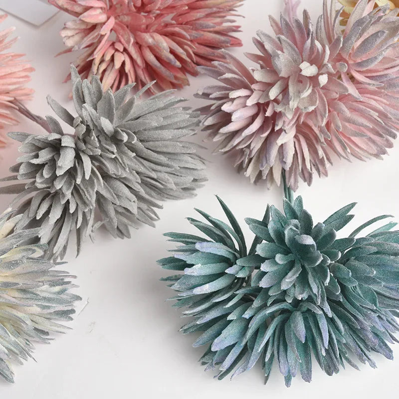 باقة ديكور بايتس™ الصغيرة المصنوعة يدويًا من الحرير، 6 قطع، 12 سم، لتزيين المنزل والزفاف، زهور صناعية