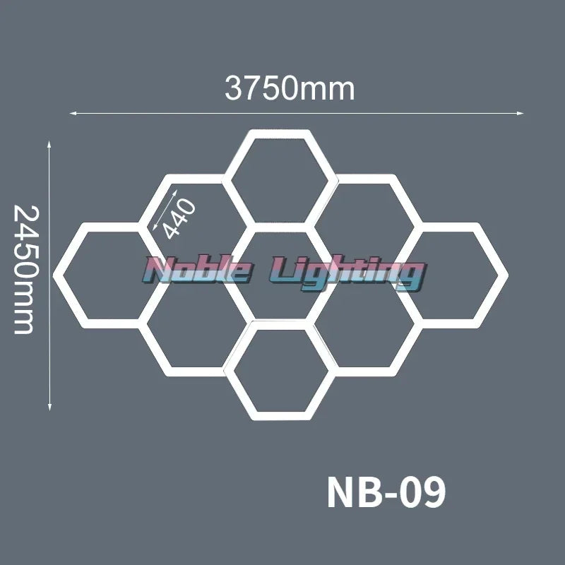 Lámpara de techo LED hexagonal DecorBites™ para barberías y peluquerías en garajes