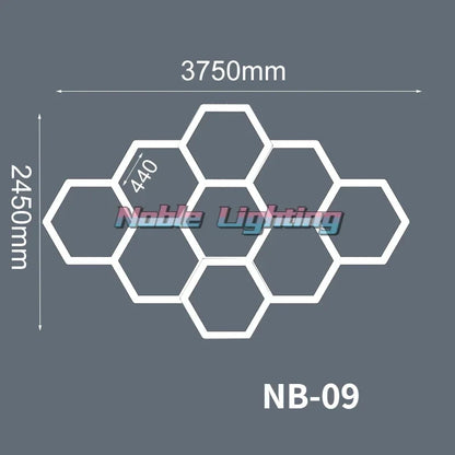 Lámpara de techo LED hexagonal DecorBites™ para barberías y peluquerías en garajes