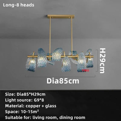 مصابيح LED المعلقة من DecorBites™ باللون الأزرق الزجاجي: إضاءة ثريا عصرية للممرات وغرف النوم وغرف المعيشة