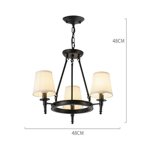 ثريا DecorBites™ بتصميم ريفي عتيق مصنوعة من القماش مع عاكس ضوء معلق في السقف للديكور الداخلي للمنزل