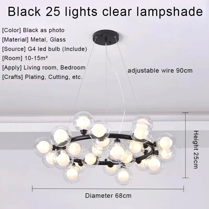 DecorBites™ Gold LED Chandelier, Modern Pendant Light for Living Room, Kitchen, Bedroom, Dining Room