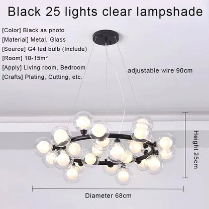 DecorBites™ Gold LED Chandelier, Modern Pendant Light for Living Room, Kitchen, Bedroom, Dining Room