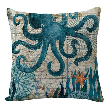 DecorBites™ Coastal Cushion Cover - Sea Theme Decorative Sofa Pillowcase