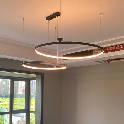 DecorBites™ Circular All-Copper Italian Style LED Pendant Lamp for Living Room and Bedroom