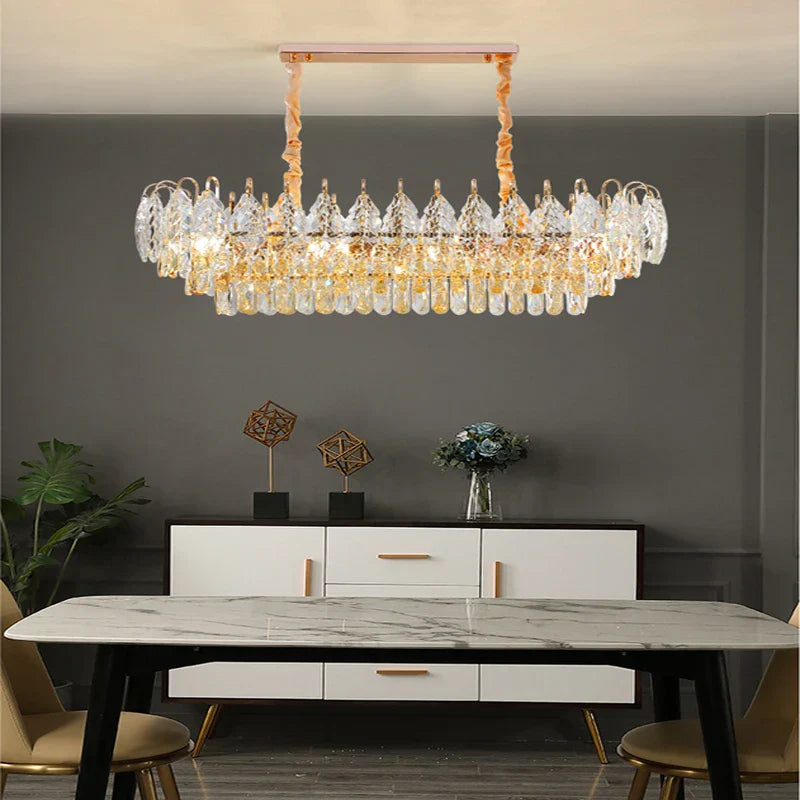DecorBites™ Brilliance Crystal Chandelier for Luxe Living & Dining Rooms.