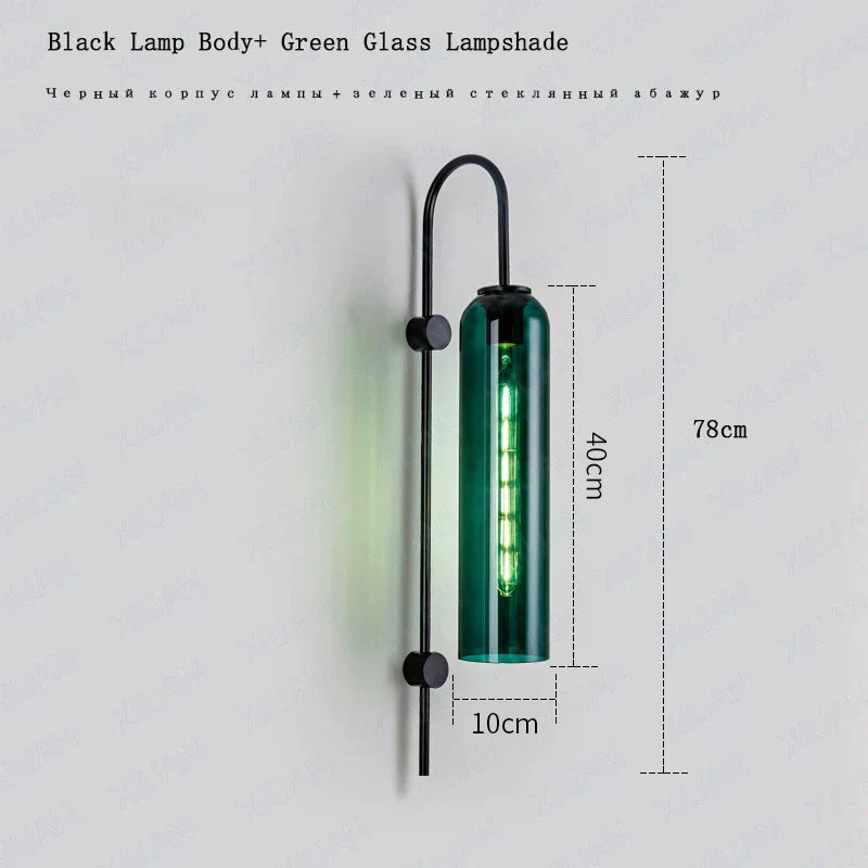 DecorBites™ E27 Glass Wall Light in Smoke Gray Amber Milky White Green for Bedroom Living Room