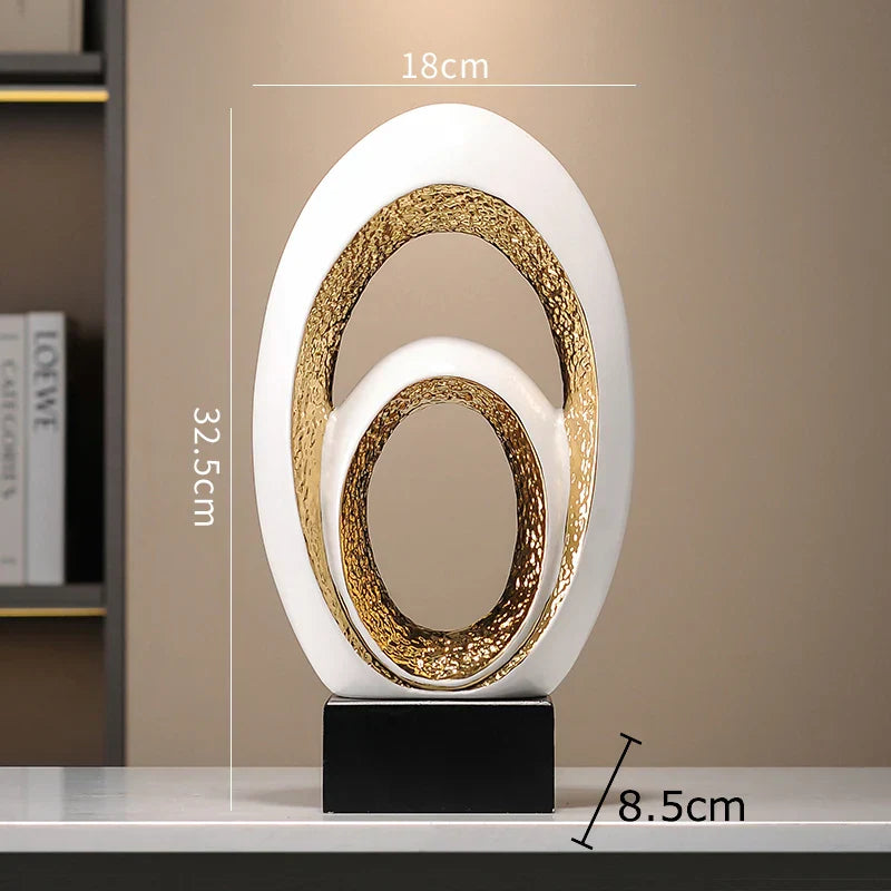 Escultura de Arte Abstracta Decorbites™ Gold Ornamentos de Escritorio Estética Minimalista Decoración