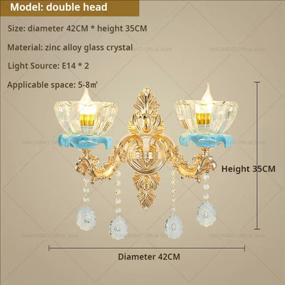 DecorBites™ Crystal Chandelier: Chinese Ceramic Living Room Luxe Lighting