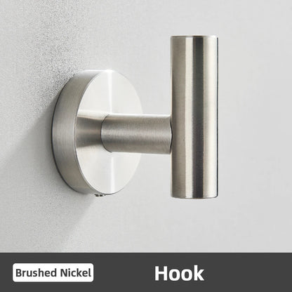 DecorBites™ Brushed Gold Bathroom Accessories Set: Towel Rail, Paper Holder, Hook, Stainless Steel