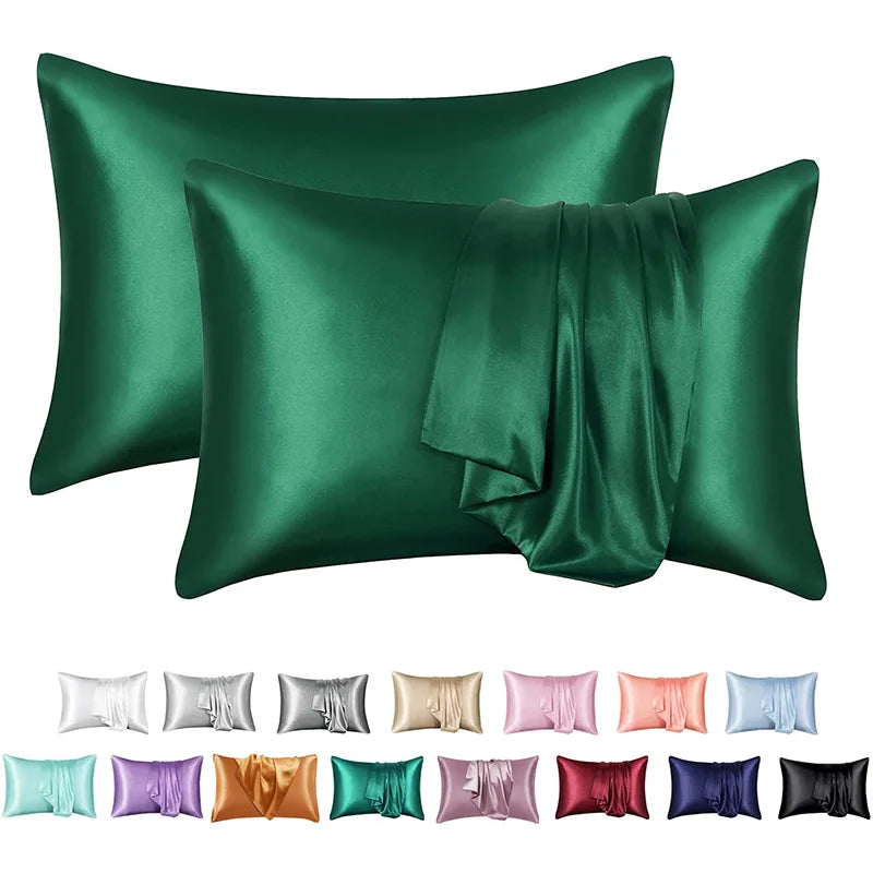 Decobites Silky Satin Pillowcase Set for King & Queen Size Luxury Comfort