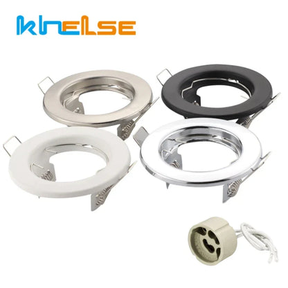 DecorBites™ LED Recessed Downlights Frame - Round Aluminum Spot Lighting Fixture - Black/White/Nickel