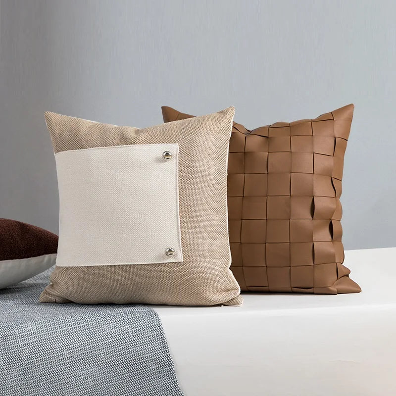 Suede Geometric Cushion Cover