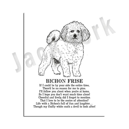 DecorBites™ Dog Breeds Poster: Chinese Crested, Chesapeake Retriever, Brussels Griffon, + More