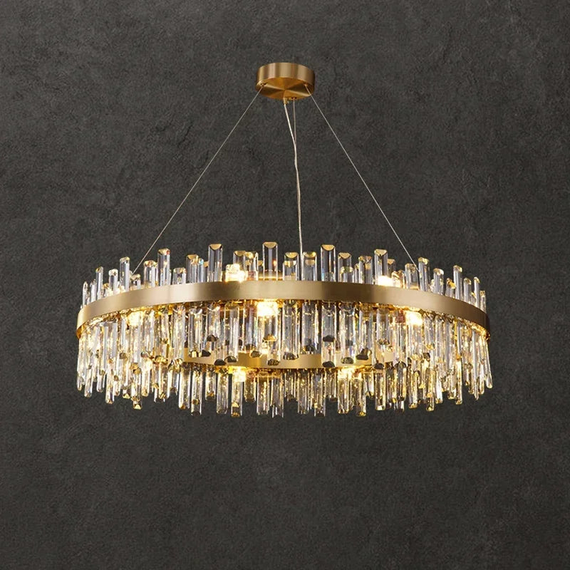 DecorBites™ Crystal LED Chandelier for Luxurious Living & Dining Spaces