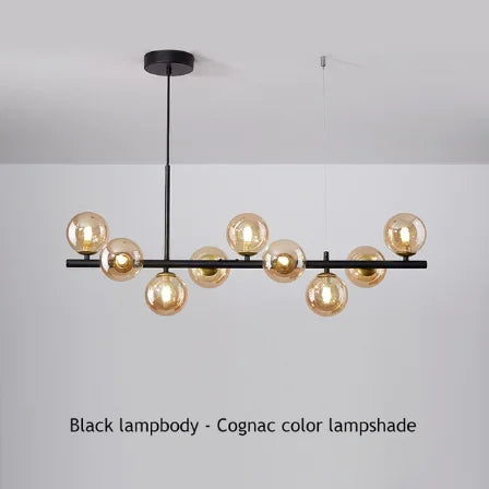 DecorBites™ 9-Light Black LED Pendant Chandelier for Modern Living Spaces