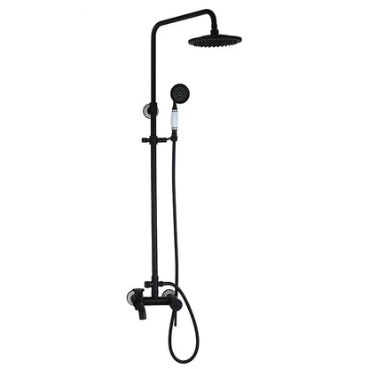 DecorBites™ 8 Inch Matte Black Shower Faucet Set with Hand Spray and Rainfall Head