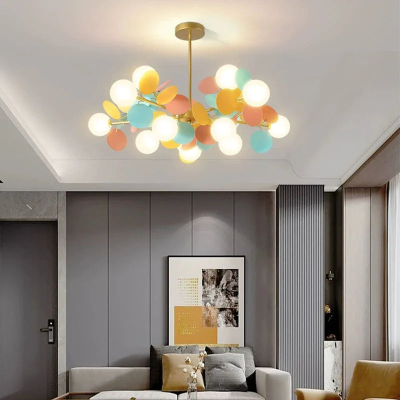 Scandinavian Style Chandelier For The Children's Room Nursery Bedroom Modern Led Chandeliers Living Room With Petals Lighting