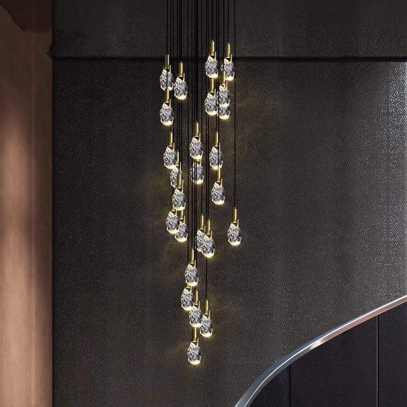 DecorBites™ LED Staircase Chandeliers Pendant Light for Living Room Modern Indoor Lighting