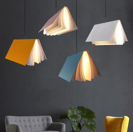 DecorBites™ Book Pendant Lamp: Nordic LED Design for Living Room, Bedroom, Indoor Lighting