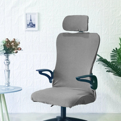 Decobites Waffle Grid Chair Cover | Solid Color Fleece Seat Case | Waterproof & Stretch_office Home Chair Protector