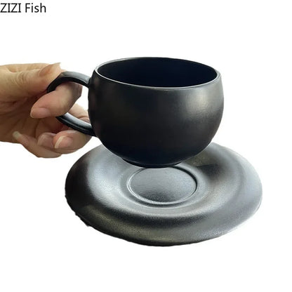 طقم أكواب وصحن سيراميك DecorBites™ Frosted سعة 250 مل للقهوة والشاي والعصير