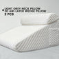 Decobites Memory Foam Bed Wedge Pillow Set - Back, Leg, and Knee Pain Relief