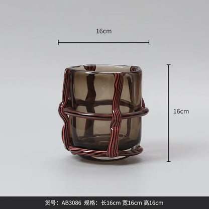 DecorBites™ Clear Glass Cross Flower Vase - Home Decor & Terrarium Display