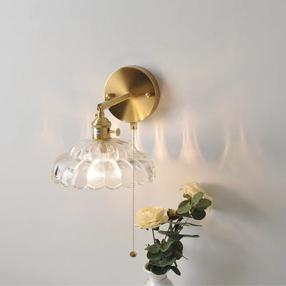 DecorBites™ LED Glass Wall Lights Pull Chain Switch | Nordic Modern Design Bedside Lamp