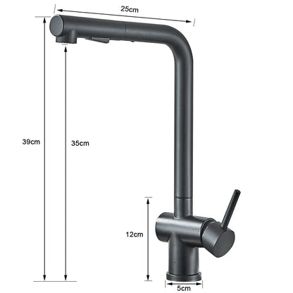 DecorBites™ Black Gourmet Kitchen Faucet with Flexible Sprayer and Dual Nozzle