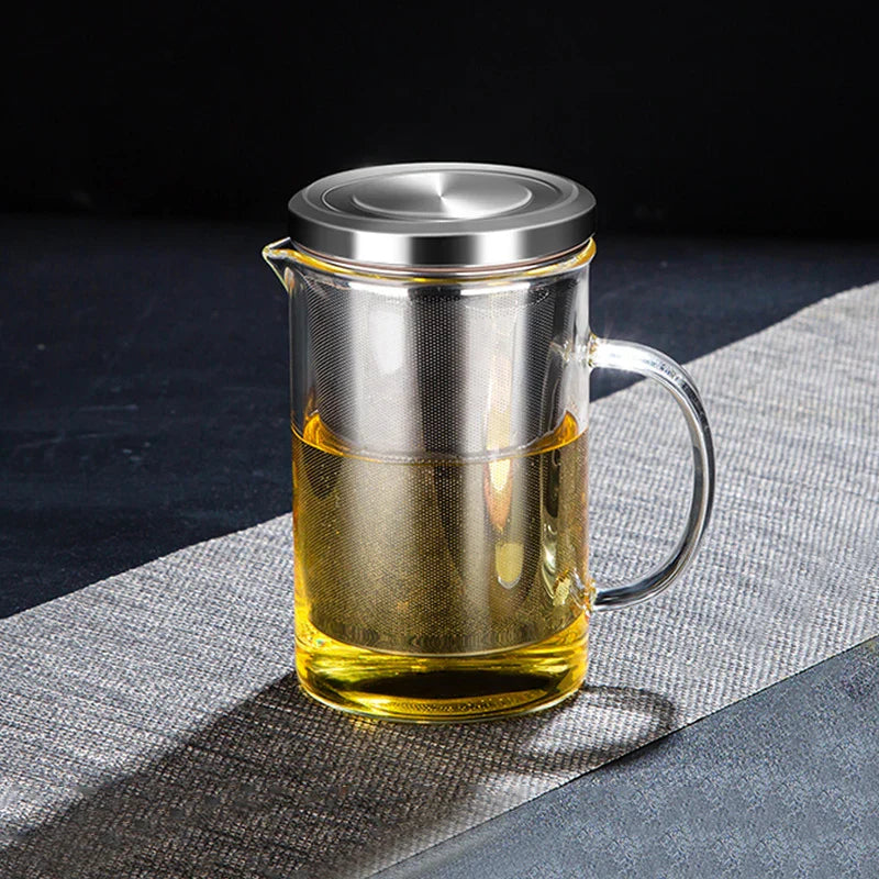 DecorBites™ Glass Tea Cup Infuser Set for Kung Fu Tea, Coffee, Liquor & More
