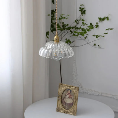 DecorBites™ Glass Flower LED Pendant Light, Adjustable Knob Switch, Modern Design