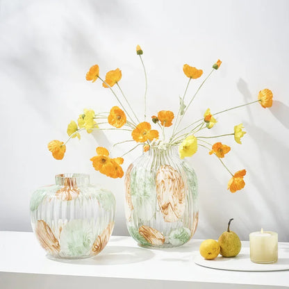 DecorBites™ Clear Glass Vase Irregular Pattern for Home Decor and Dried Flowers