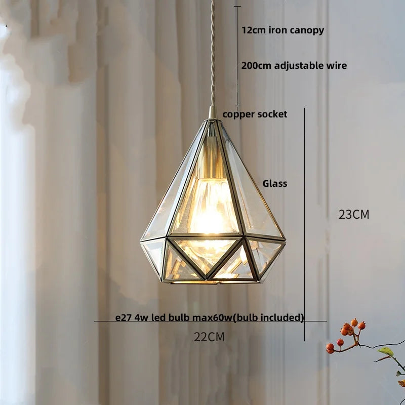 DecorBites™ Glass LED Pendant Lamp: Handmade Japanese Style Adjustable Hanging Light Fixtures