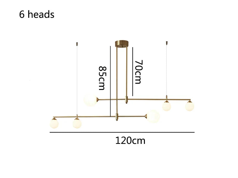 Lámpara de araña DecorBites™ con bola de cristal y luz LED para comedor, dormitorio e isla de cocina.