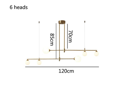 Lámpara de araña DecorBites™ con bola de cristal y luz LED para comedor, dormitorio e isla de cocina.